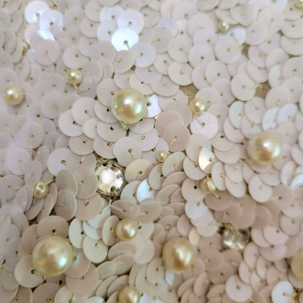 Vintage Saks Fifth Avenue Couture Pearl & Sequin Beaded Strapless Bustier Corset - Picture 7 of 16